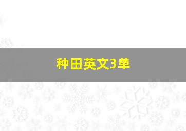 种田英文3单