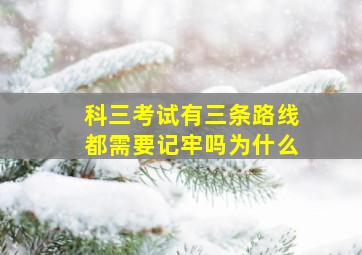 科三考试有三条路线都需要记牢吗为什么