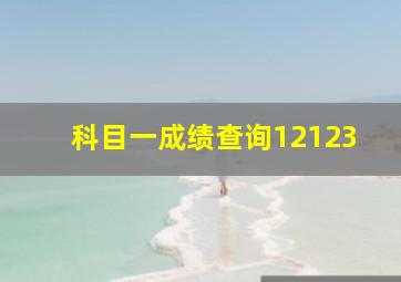 科目一成绩查询12123