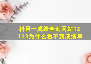 科目一成绩查询网站12123为什么看不到成绩单