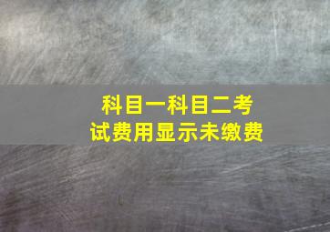 科目一科目二考试费用显示未缴费