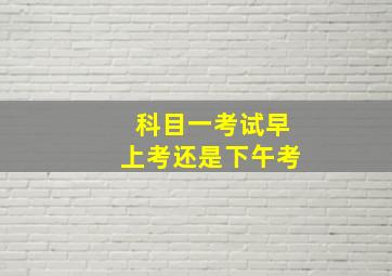 科目一考试早上考还是下午考