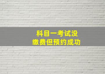 科目一考试没缴费但预约成功