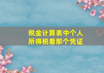 税金计算表中个人所得税看那个凭证