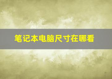 笔记本电脑尺寸在哪看