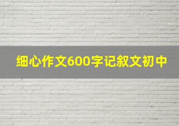 细心作文600字记叙文初中