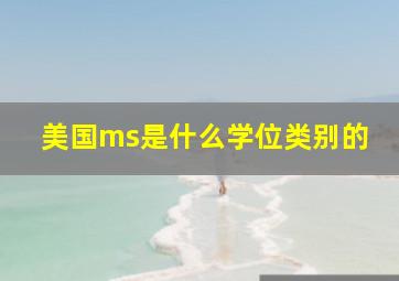 美国ms是什么学位类别的