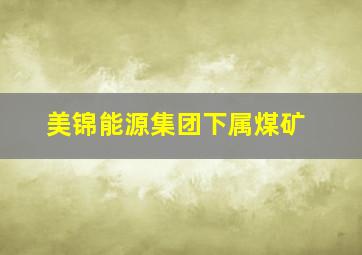 美锦能源集团下属煤矿