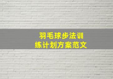 羽毛球步法训练计划方案范文