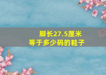 脚长27.5厘米等于多少码的鞋子