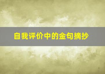 自我评价中的金句摘抄