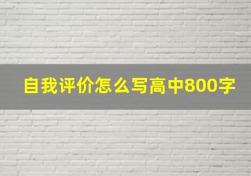 自我评价怎么写高中800字