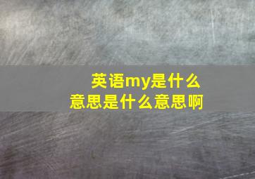 英语my是什么意思是什么意思啊