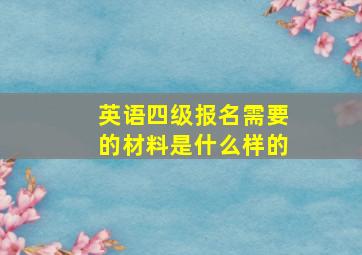 英语四级报名需要的材料是什么样的