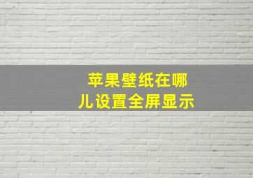 苹果壁纸在哪儿设置全屏显示