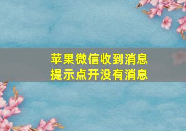 苹果微信收到消息提示点开没有消息