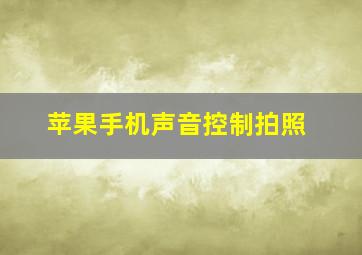 苹果手机声音控制拍照