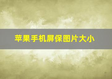 苹果手机屏保图片大小