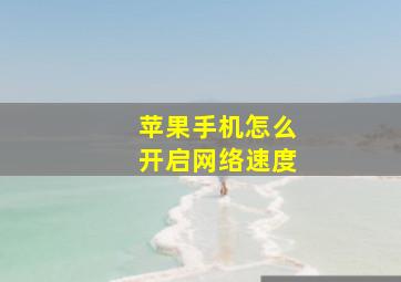 苹果手机怎么开启网络速度