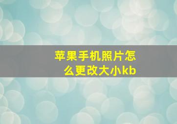 苹果手机照片怎么更改大小kb