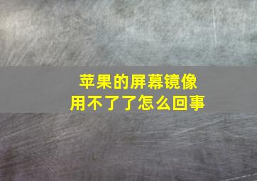 苹果的屏幕镜像用不了了怎么回事