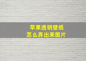 苹果透明壁纸怎么弄出来图片