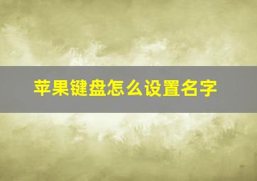 苹果键盘怎么设置名字