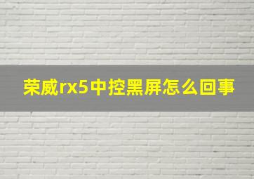 荣威rx5中控黑屏怎么回事