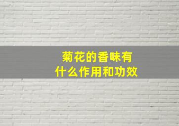 菊花的香味有什么作用和功效