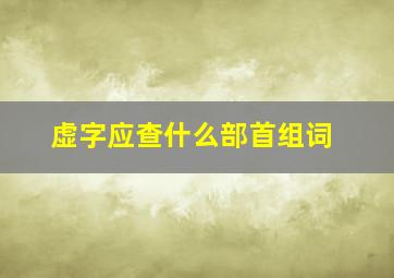 虚字应查什么部首组词