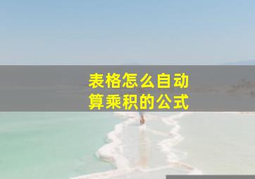 表格怎么自动算乘积的公式