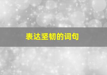 表达坚韧的词句