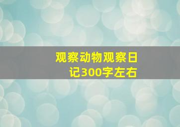 观察动物观察日记300字左右