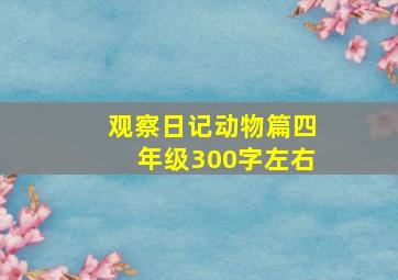 观察日记动物篇四年级300字左右