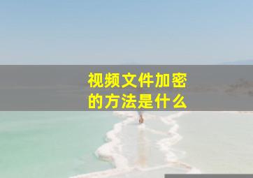 视频文件加密的方法是什么