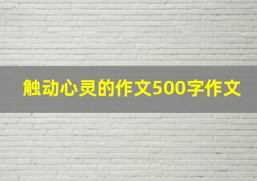 触动心灵的作文500字作文