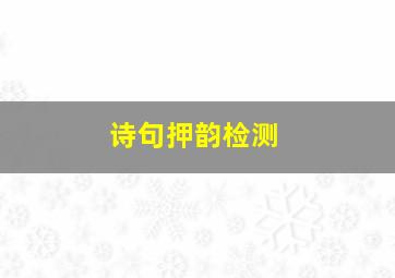 诗句押韵检测