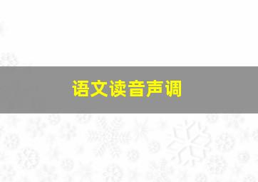 语文读音声调