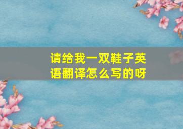 请给我一双鞋子英语翻译怎么写的呀