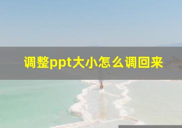 调整ppt大小怎么调回来