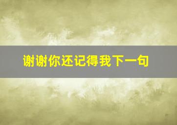 谢谢你还记得我下一句