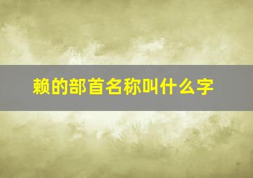 赖的部首名称叫什么字