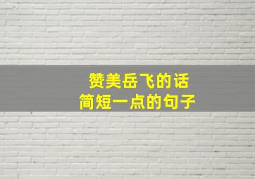 赞美岳飞的话简短一点的句子