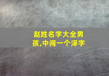 赵姓名字大全男孩,中间一个泽字