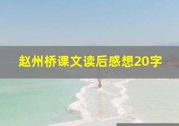 赵州桥课文读后感想20字