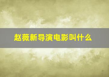 赵薇新导演电影叫什么