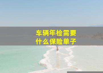 车辆年检需要什么保险单子