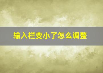 输入栏变小了怎么调整