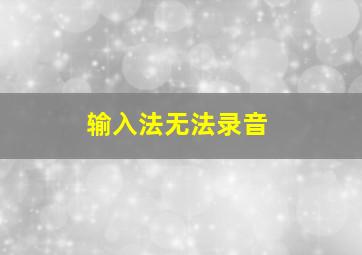 输入法无法录音