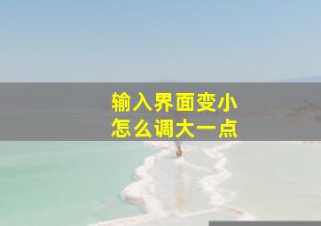 输入界面变小怎么调大一点